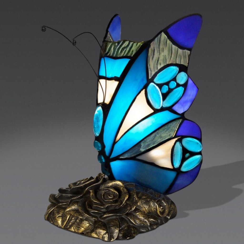 lampada tiffany farfalla azzurra