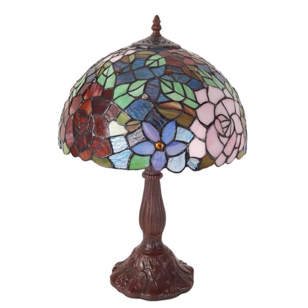 Lampada da Tavolo Tiffany con Fiori luce spenta
