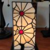 Lampada da Tavolo Tiffany Rettangolare con Fiori 1
