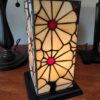 Lampada da Tavolo Tiffany Rettangolare con Fiori