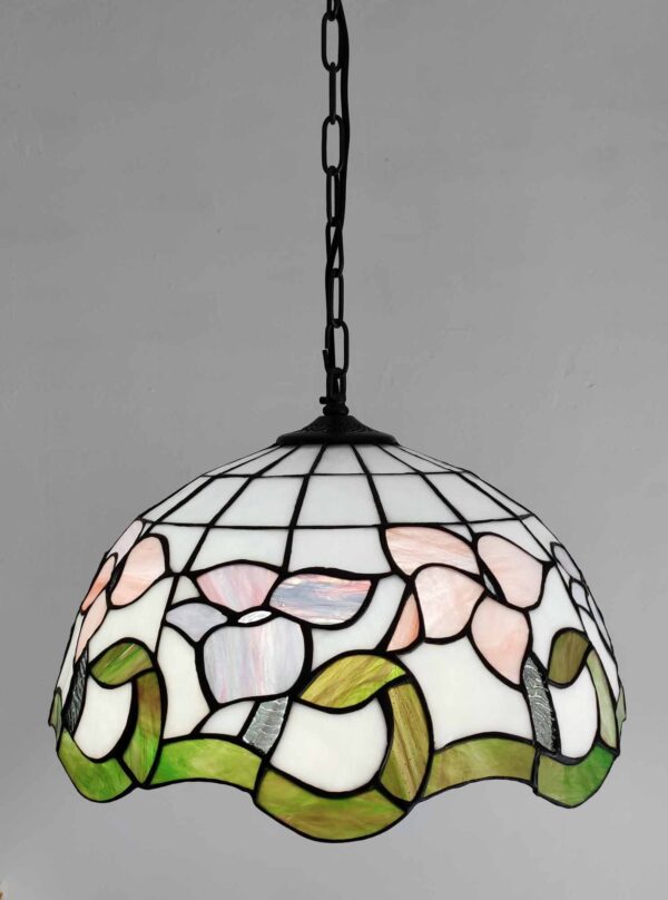 lampadario tiffany con fiori