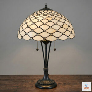 Lampada da Tavolo Tiffany Gialla Dorata Moderna
