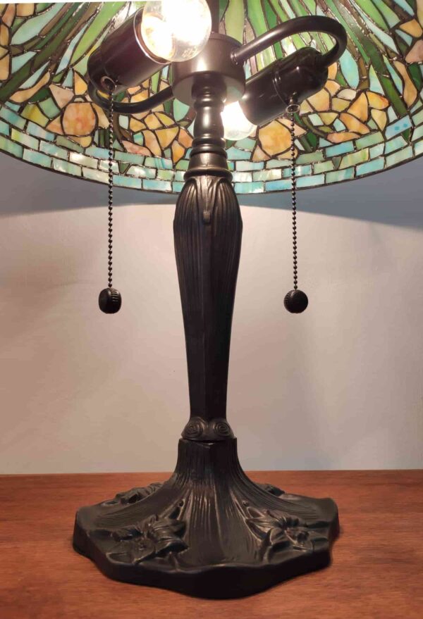 Lampada da Tavolo Tiffany Daffodil con Base in Metallo