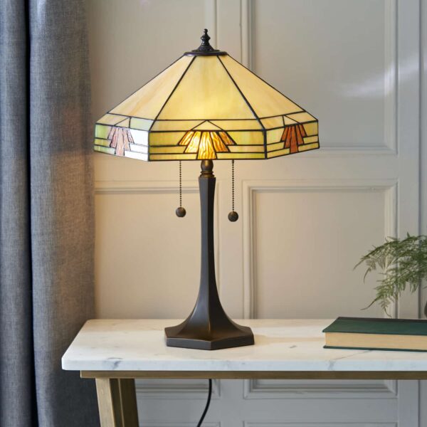 Lampada da Tavolo Stile Tiffany Esagonale