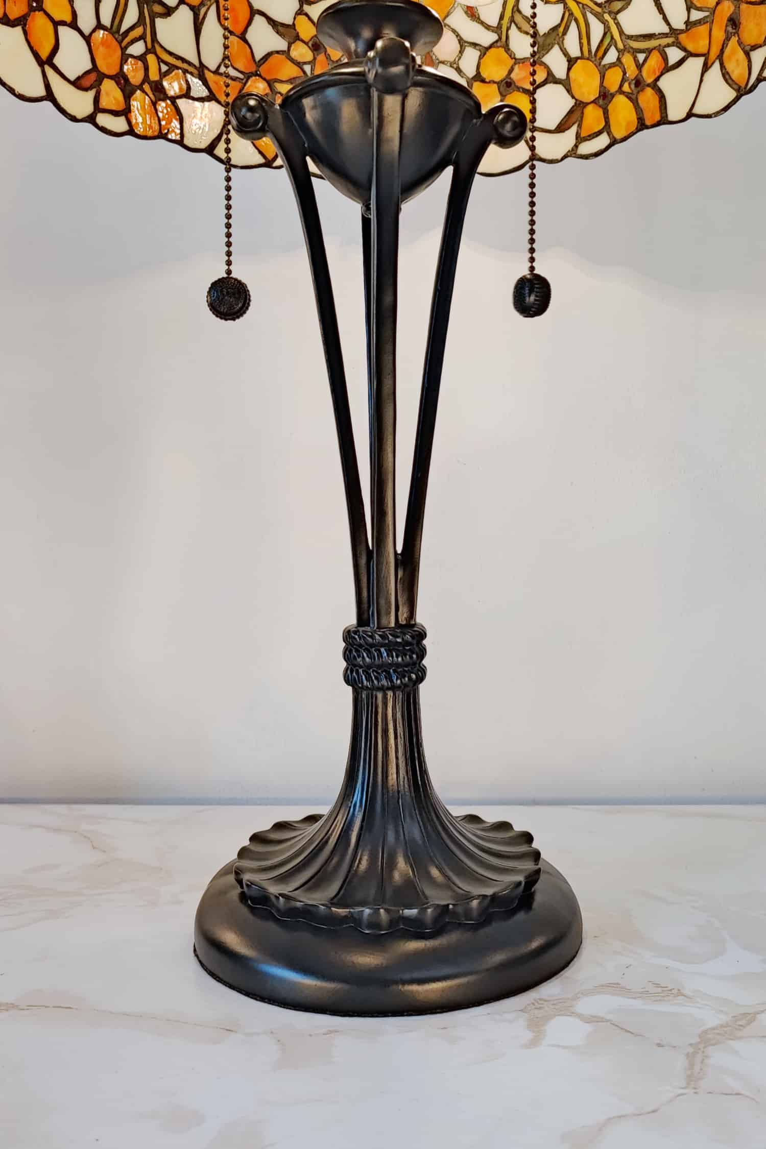 Lampada da Tavolo Tiffany Fiori Arancioni base