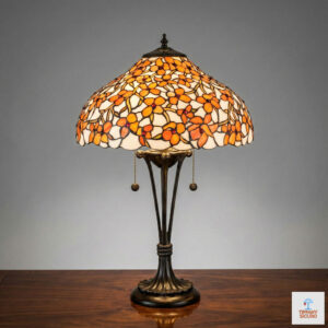 Lampada da Tavolo Tiffany Fiori Arancioni