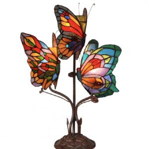 Lampada Tiffany con 3 Farfalle