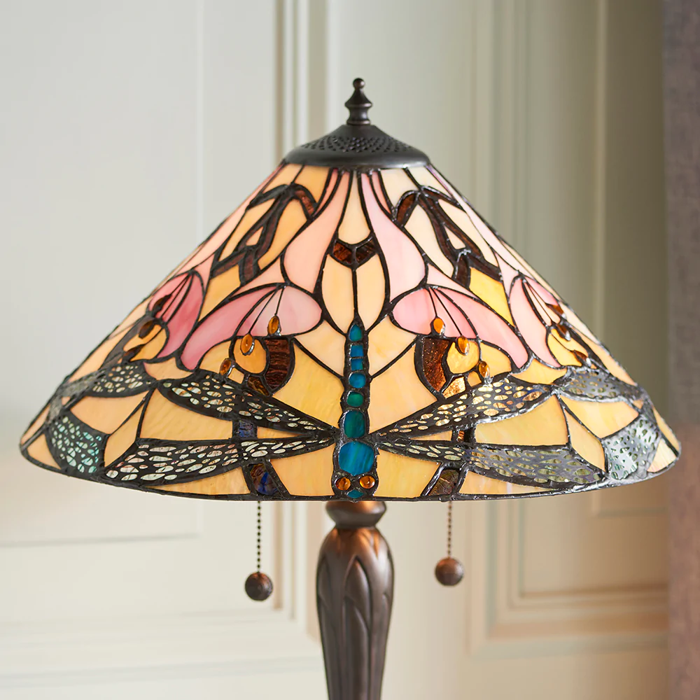 Lampada Tiffany da Tavolo Stile Liberty, paralume