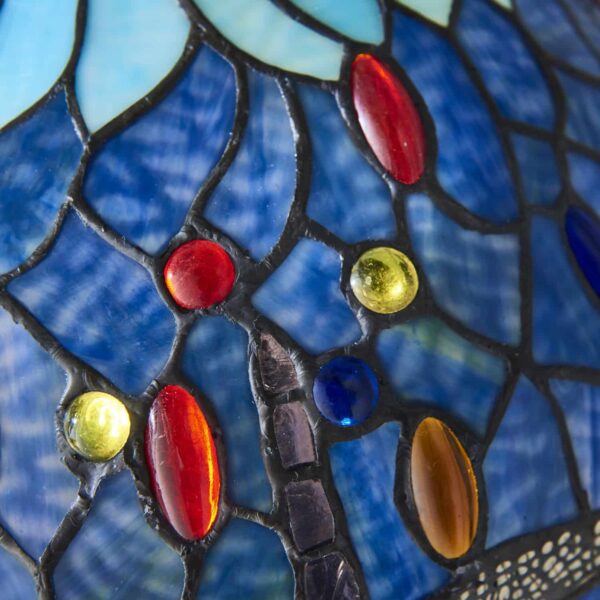 Lampada Tiffany da Tavolo Blu con Libellule