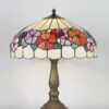 Lampada da Tavolo Tiffany Floreale Base in Ottone