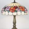 Lampada da Tavolo Tiffany Floreale Base in Ottone
