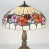 Lampada da Tavolo Tiffany Floreale Base in Ottone