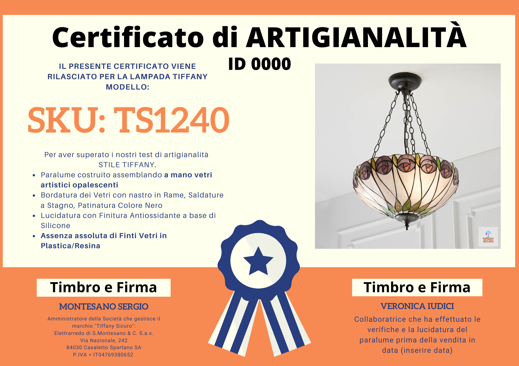 Lampadario Tiffany Floreale Invertito Charles Rennie Mackintosh, certificato
