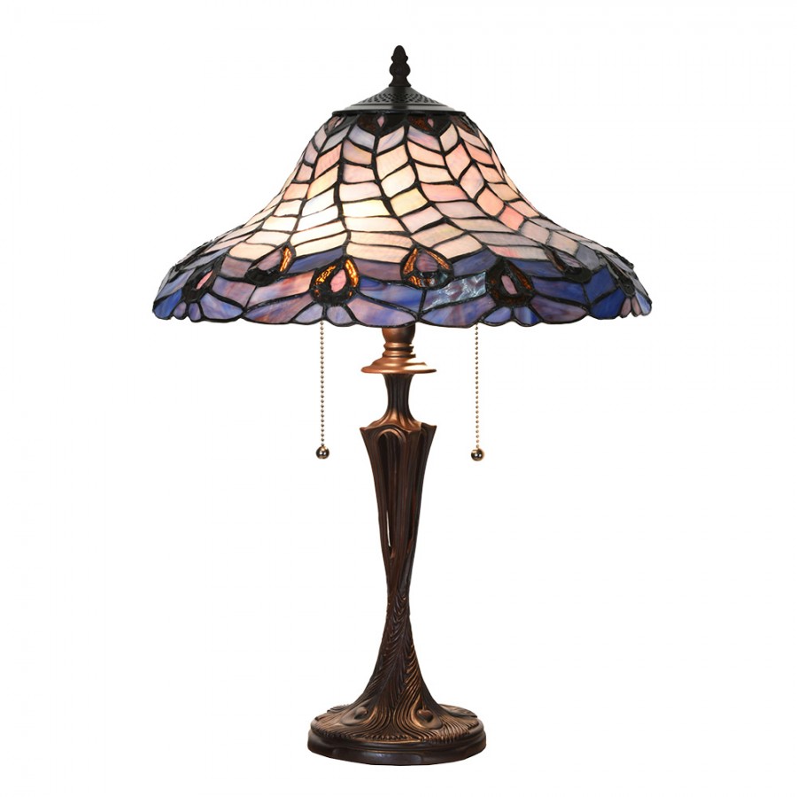 Lampada Tiffany da Tavolo Stile Classico, 40cm 2 Lampada Tiffany da Tavolo Stile Classico