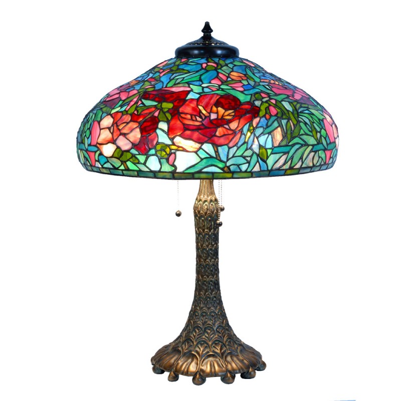 Lampada Tiffany da Tavolo Peony, 55cm 2 Lampada Tiffany da Tavolo Peony