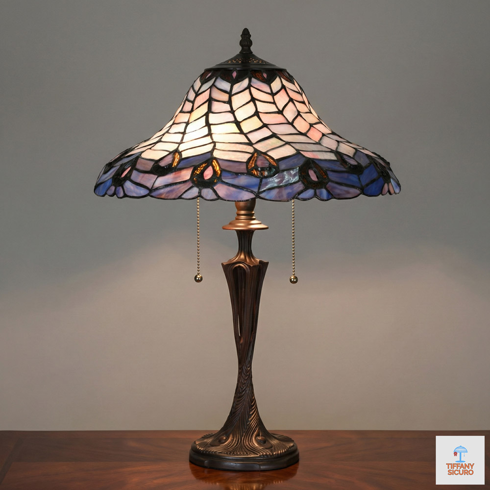 Lampada Tiffany da Tavolo Stile Classico, 40cm 1 Lampada Tiffany da Tavolo Stile Classico