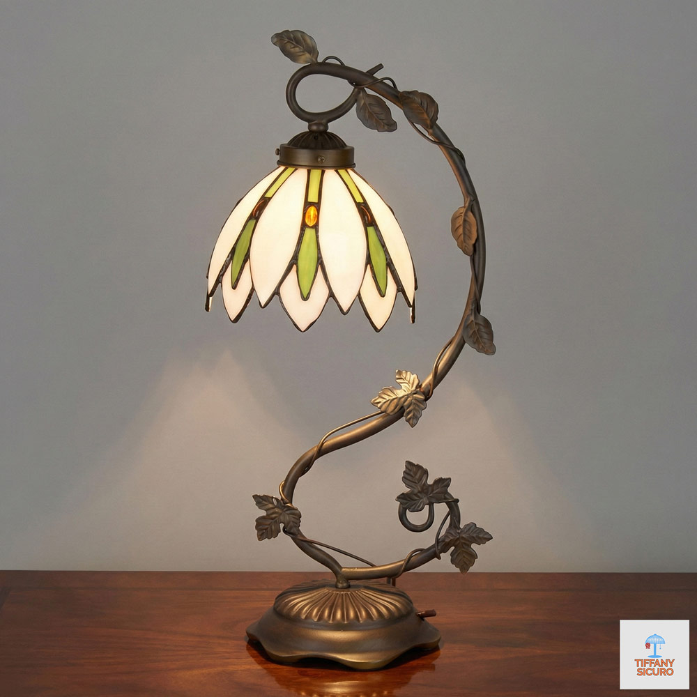 Lampada Tiffany da Tavolo con Braccio, 18cm 1 Lampada Tiffany da Tavolo con Braccio