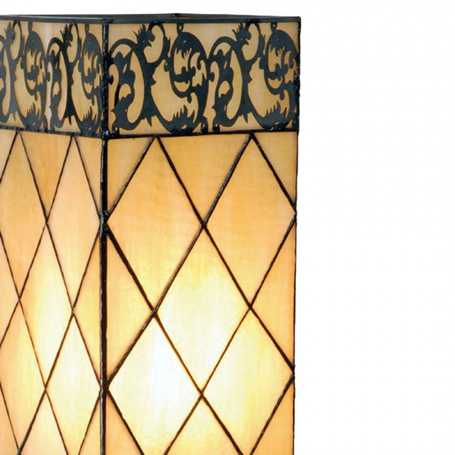 Lampada da Tavolo Tiffany Parallelepipedo Vintage, alta 45cm 4 Lampada da Tavolo Tiffany Parallelepipedo Vintage, dettagli