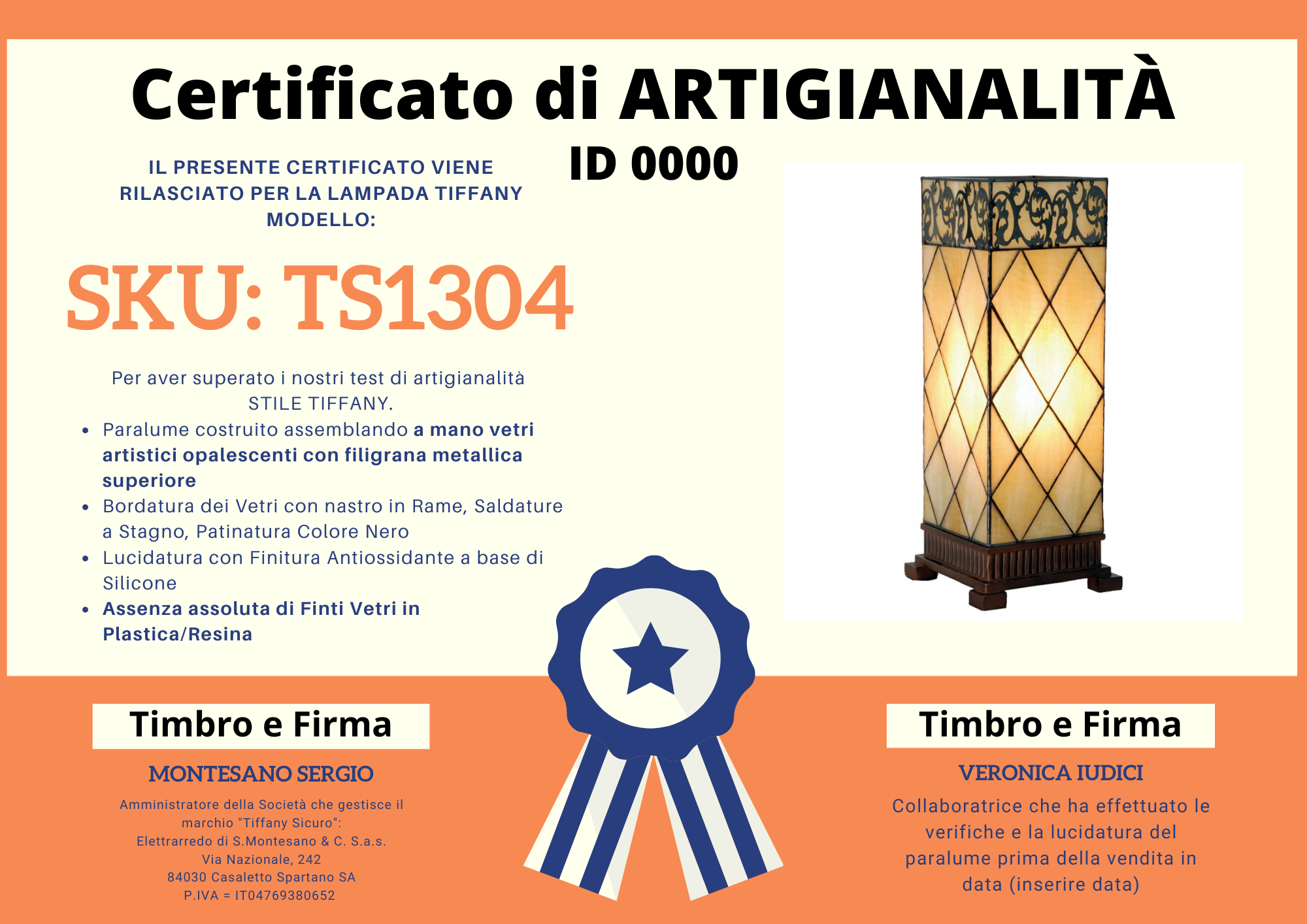 Lampada da Tavolo Tiffany Parallelepipedo Vintage, alta 45cm 6 Lampada da Tavolo Tiffany Parallelepipedo Vintage, certificato