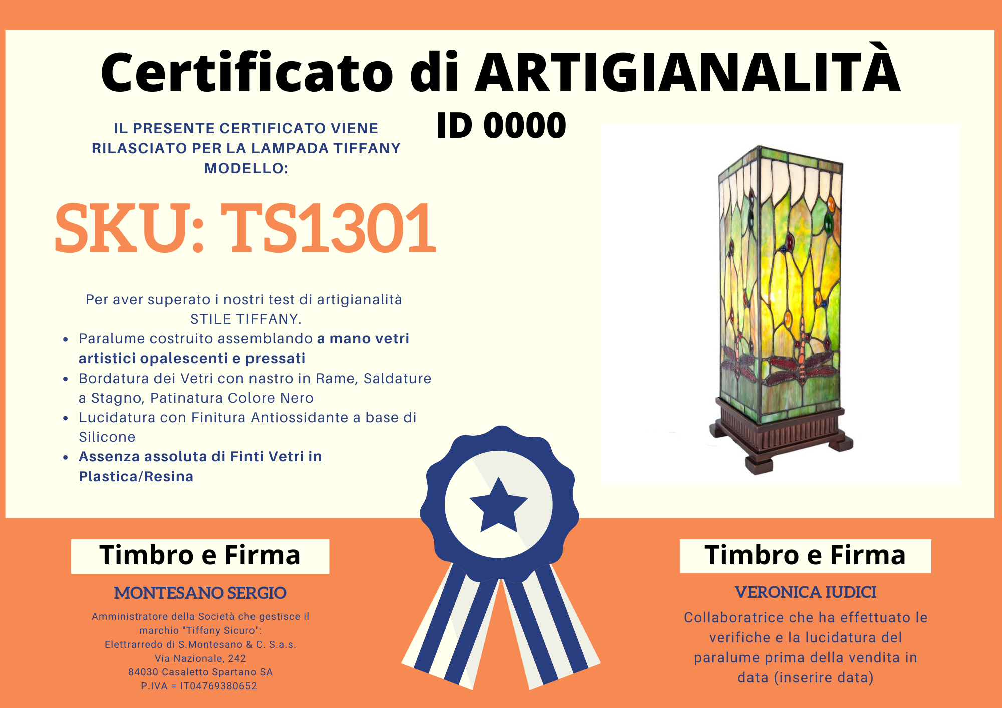 Lampada da Tavolo Tiffany Parallelepipedo Libellule, alta 45cm 6 Lampada da Tavolo Tiffany Parallelepipedo Libellule, certificato