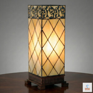 Lampada da Tavolo Tiffany Parallelepipedo Vintage