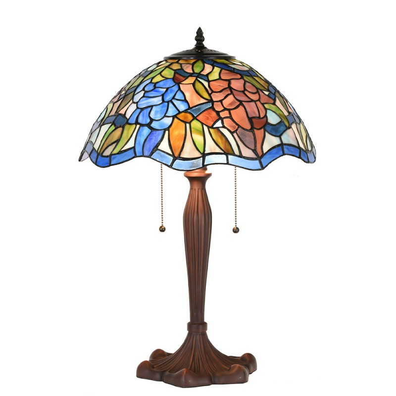Lampada da Tavolo Tiffany Fiori Creativi, 41cm 2 Lampada da Tavolo Tiffany Fiori Creativi