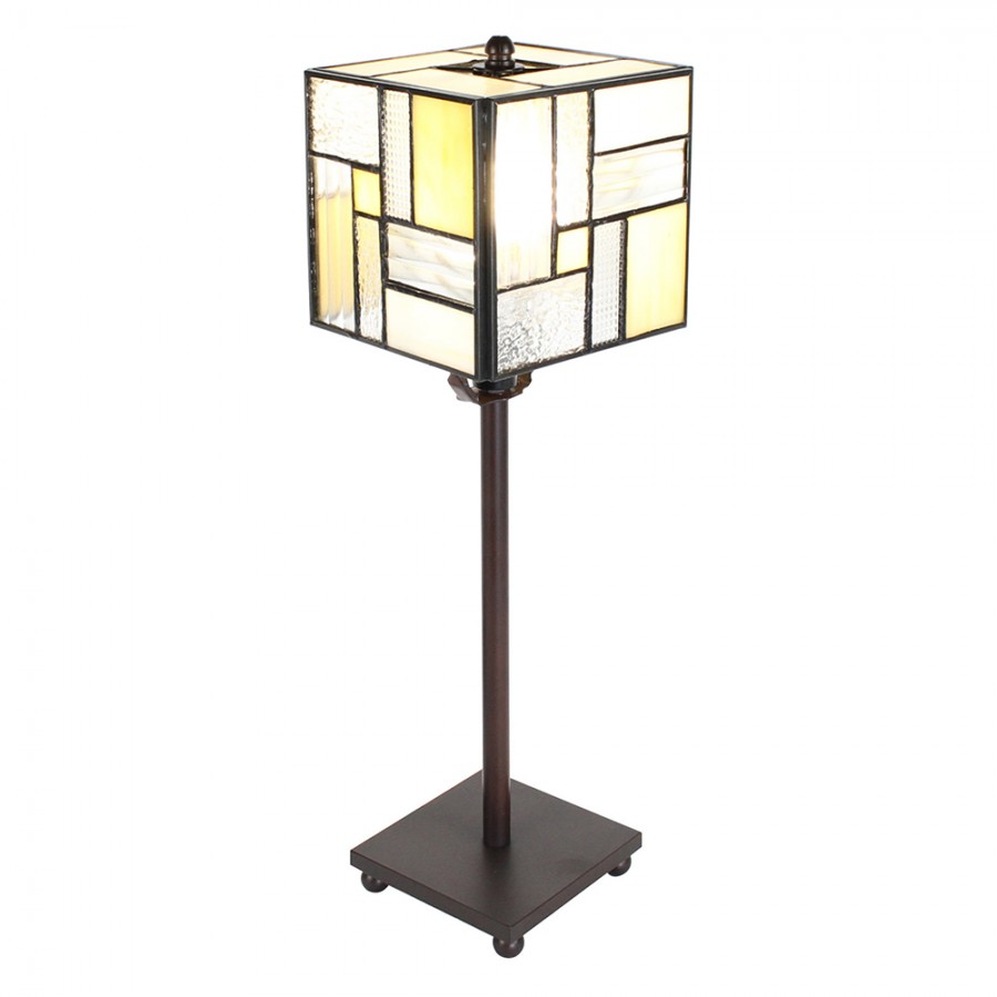 Abatjour Tiffany Moderna Cubo, alta 28cm 2 Abatjour Tiffany Moderna Cubo