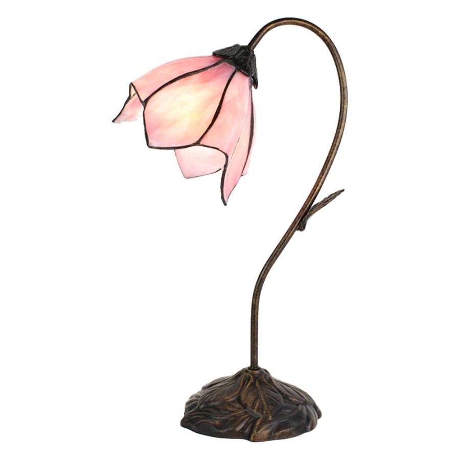 Lumetto Rosa Vetro Ondulato, alto 48cm 2 Lumetto Rosa Vetro Ondulato