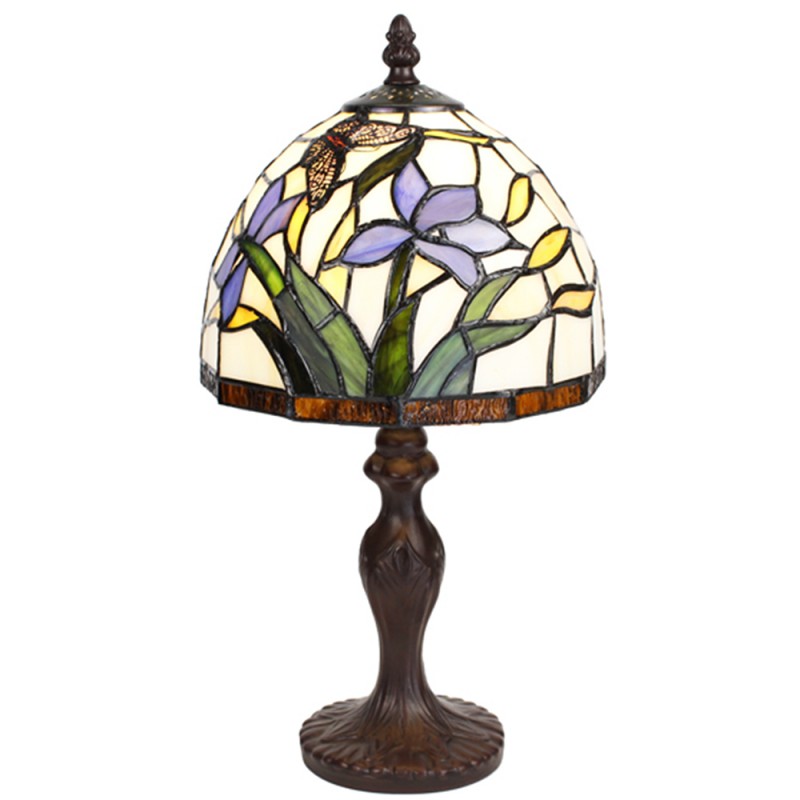 Abatjour Tiffany Fiori e Farfalle, 20cm 2 Abatjour Tiffany Fiori e Farfalle