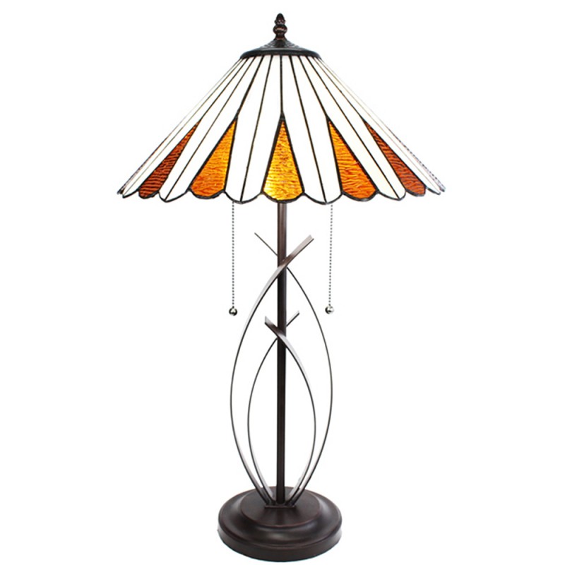 Lampada da Tavolo Tiffany Moderna Ambra, 41cm 2 Lampada da Tavolo Tiffany Moderna Ambra