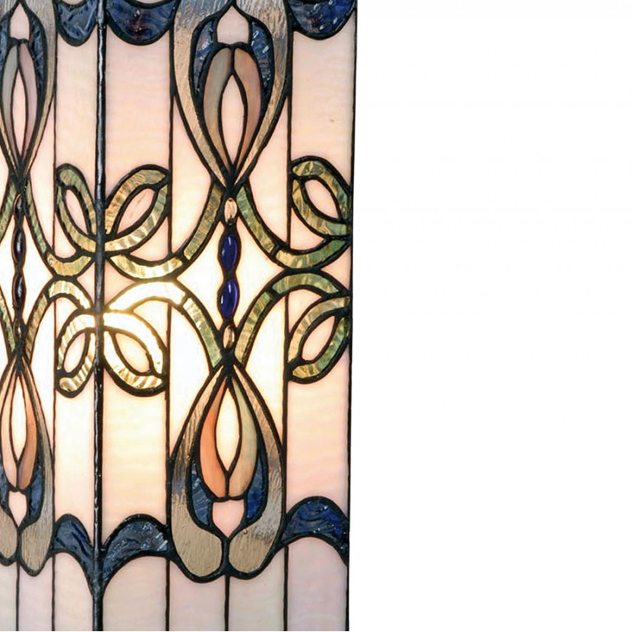 Lampada da Tavolo Tiffany Parallelepipedo Disegni Liberty, dettagli paralume tiffany