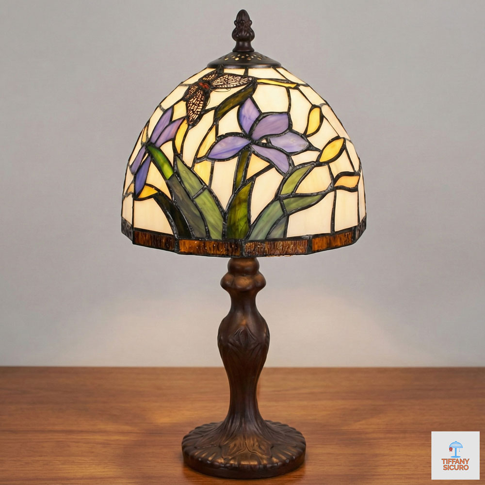 Abatjour Tiffany Fiori e Farfalle, 20cm 1 Abatjour Tiffany Fiori e Farfalle