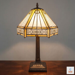 Lampada Tiffany da Tavolo Paralume Stile Art Deco