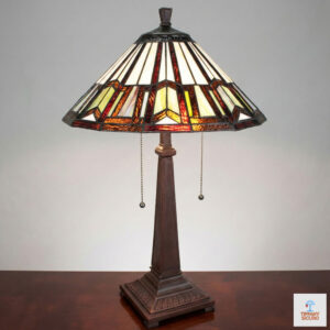 Lampada da Tavolo Tiffany Art Deco Ambra