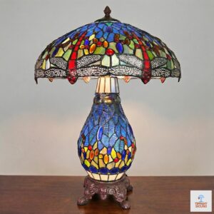 Lampada da Tavolo Tiffany Dragonfly Base Stile Tiffany