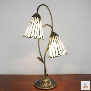 Lampada da Tavolo Tiffany Due Luci Avorio