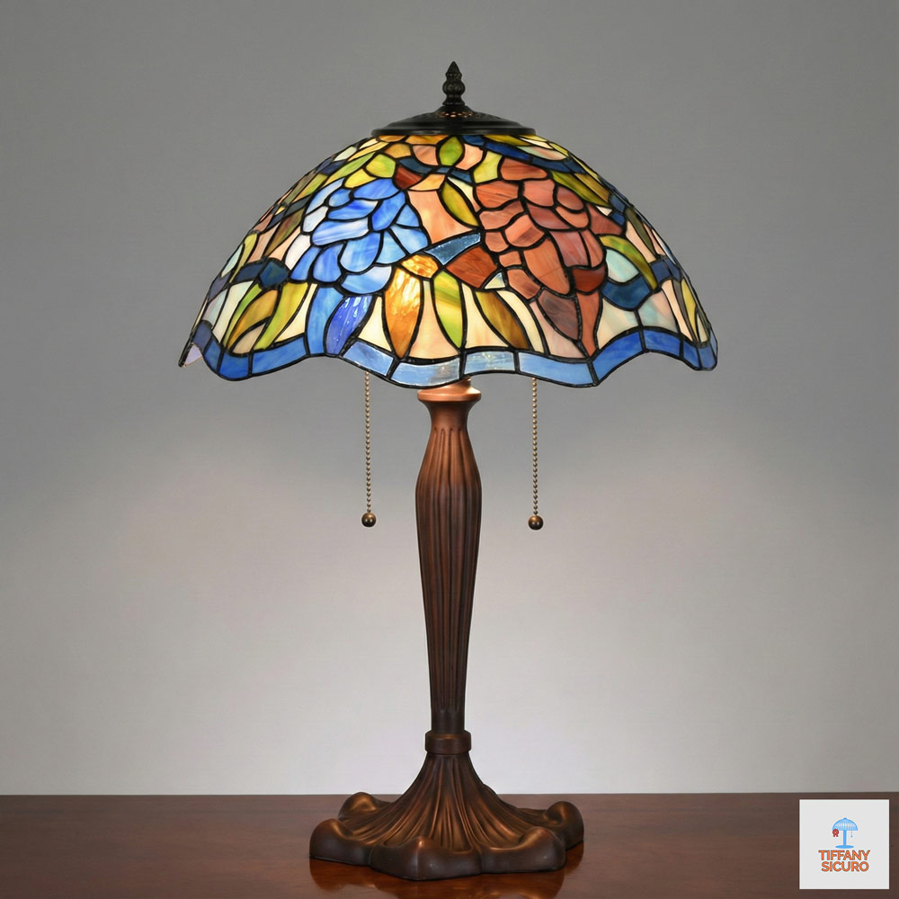 Lampada da Tavolo Tiffany Fiori Creativi, 41cm 1 Lampada da Tavolo Tiffany Fiori Creativi