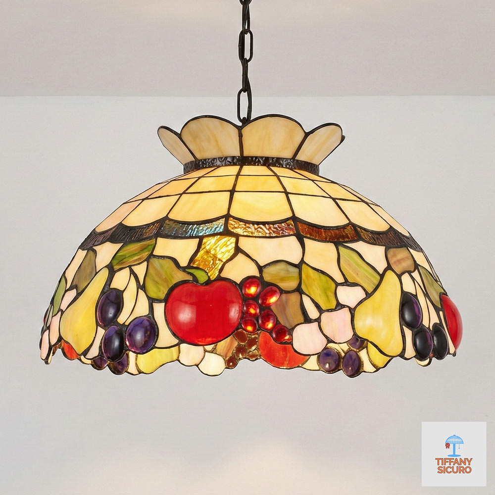 Lampadario Tiffany Frutta Medio, 45cm 1 Lampadario Tiffany Frutta Media