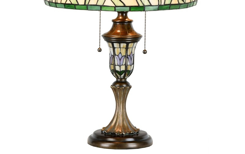 Lampada da Tavolo Tiffany Floreale Base Decorata, 46cm 7 Lampada da Tavolo Tiffany Floreale Base Decorata, base