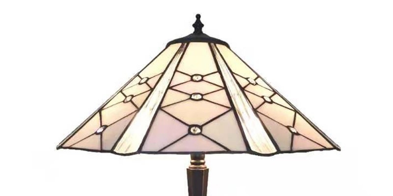 Lampada da Tavolo Tiffany Art Deco Moderna Rosa, paralume