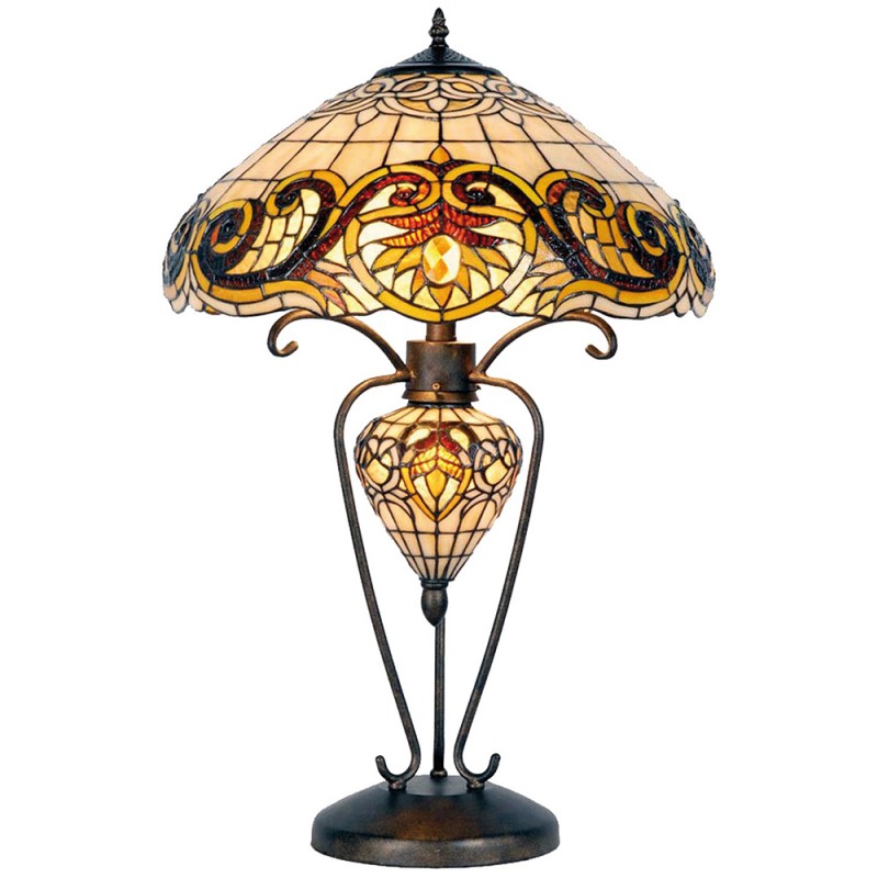 Lampada Liberty Tiffany da Tavolo, 46cm 2 Lampada Liberty Tiffany da Tavolo