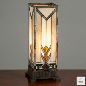 Lampada da Tavolo Tiffany Parallelepipedo Motivi Art Deco