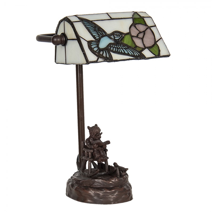 Lampada da Tavolo Tiffany Ministeriale Animali, alta 28cm 5 Lampada da Tavolo Tiffany Ministeriale Animali