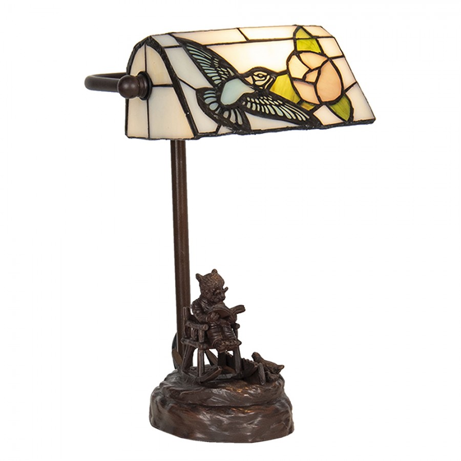 Lampada da Tavolo Tiffany Ministeriale Animali, alta 28cm 2 Lampada da Tavolo Tiffany Ministeriale Animali