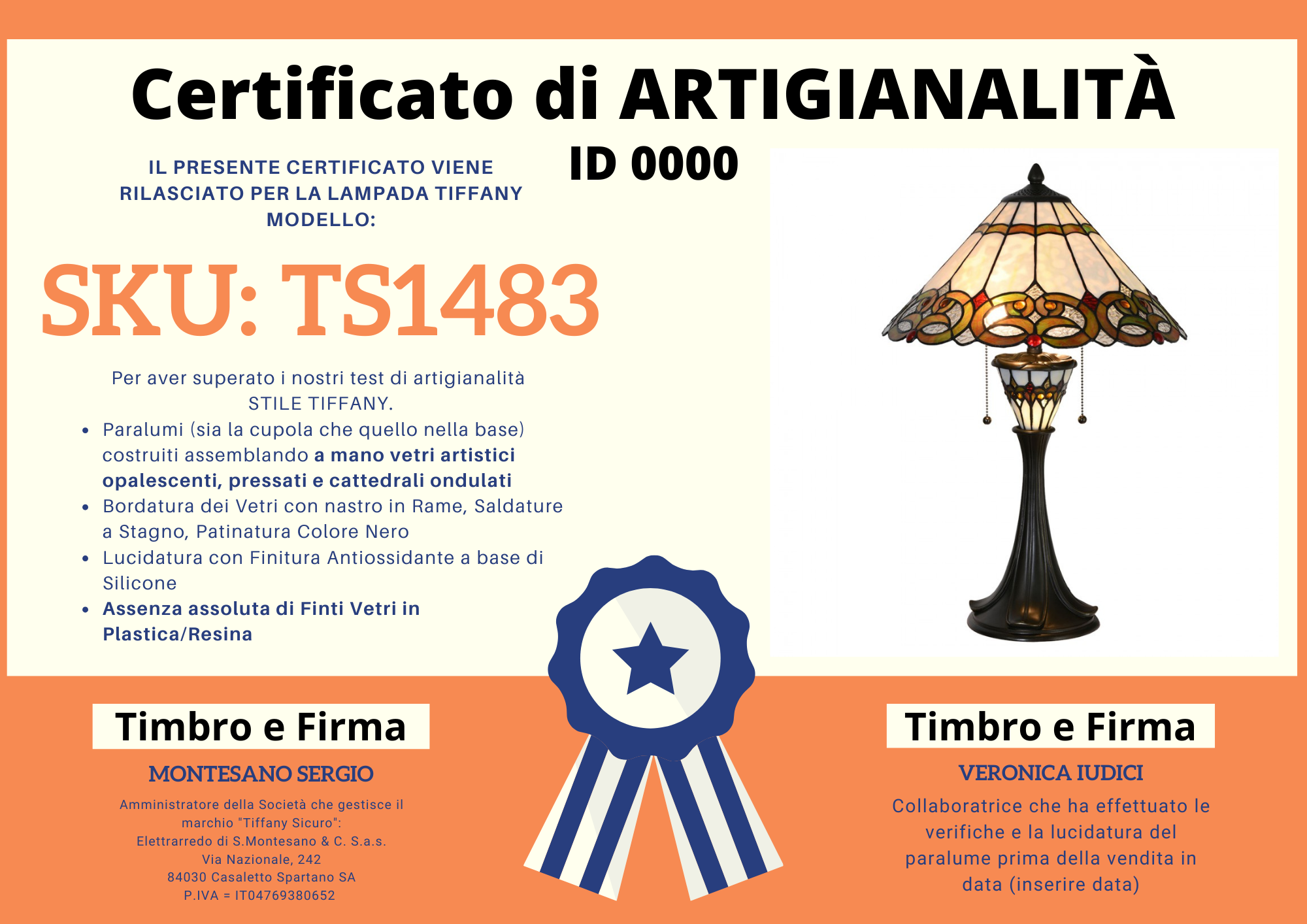 Lampada da Tavolo Tiffany Liberty Base Illuminata, 40cm 8 Lampada da Tavolo Tiffany Liberty Base Illuminata, certificato