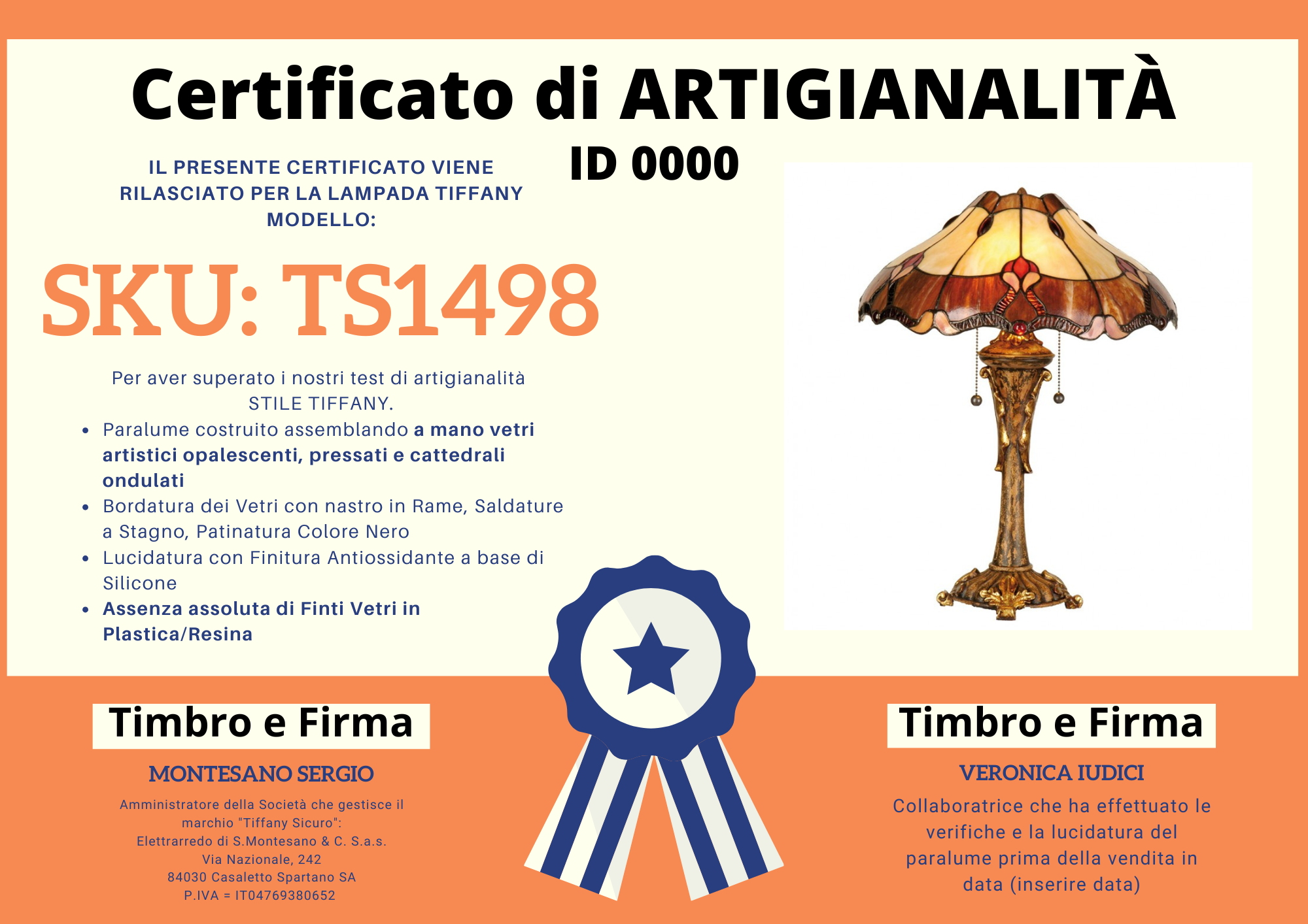 Lampada da Tavolo Tiffany Liberty Barocco, 40cm 7 Lampada da Tavolo Tiffany Liberty Barocco, certificato