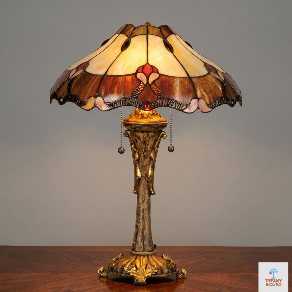 Lampada da Tavolo Tiffany Liberty Barocco, 40cm 1 Lampada da Tavolo Tiffany Liberty Barocco