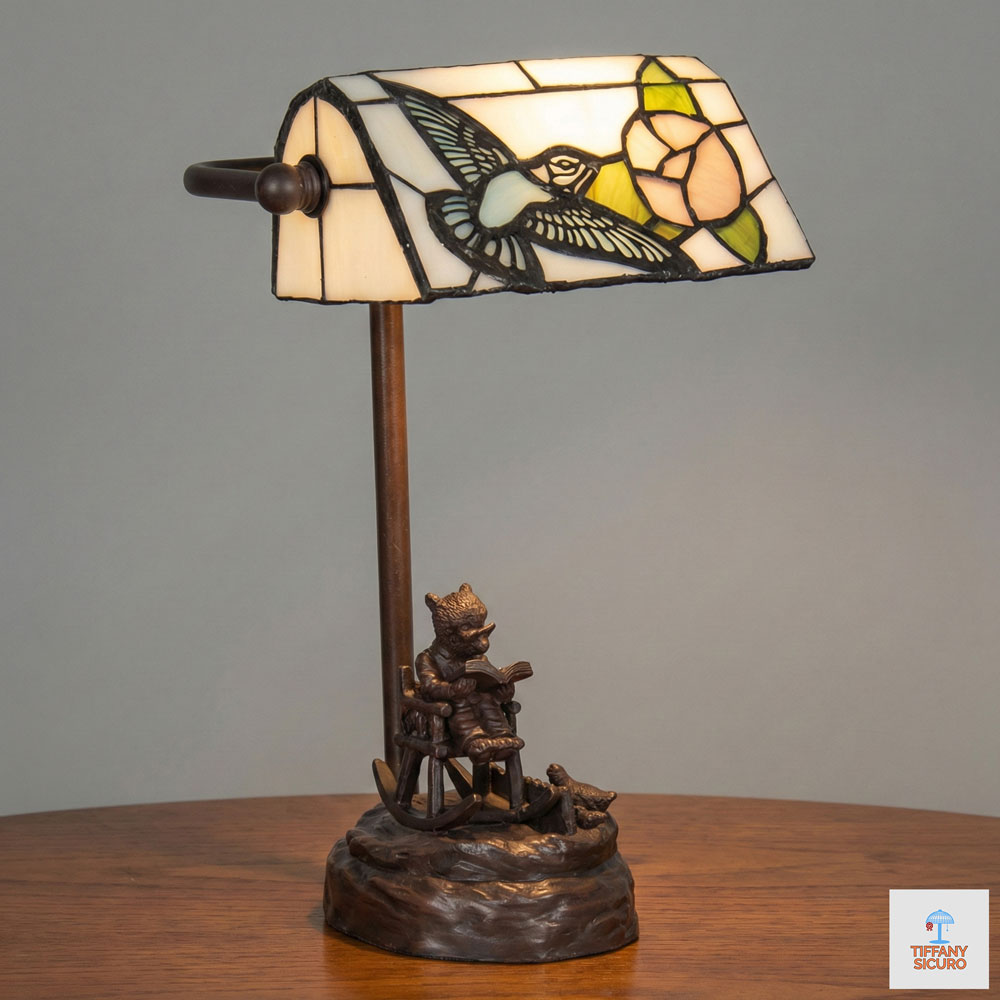 Lampada da Tavolo Tiffany Ministeriale Animali, alta 28cm 1 Lampada da Tavolo Tiffany Ministeriale Animali