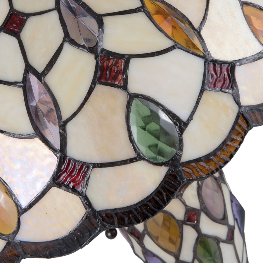 Lampada da Tavolo Tiffany Gocce Colorate, 40cm 5 Lampada da Tavolo Tiffany Gocce Colorate