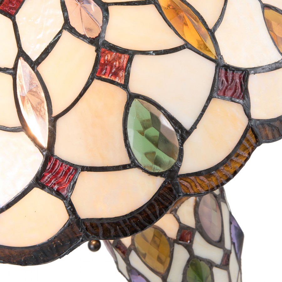Lampada da Tavolo Tiffany Gocce Colorate, 40cm 6 Lampada da Tavolo Tiffany Gocce Colorate